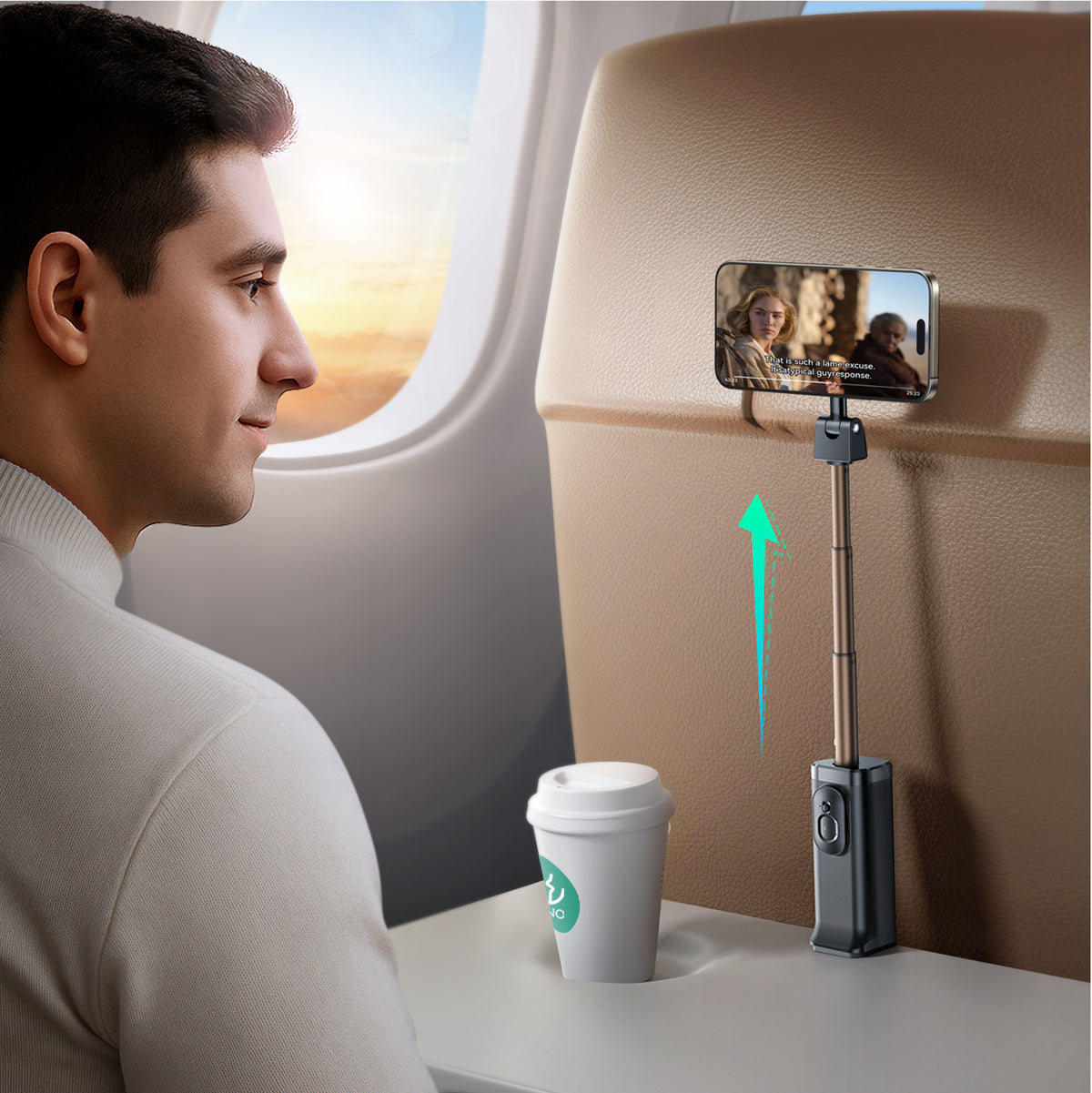 „Joyroom JR-ZS509 MagSafe“ suderinama „selfie Stick“ su „Bluetooth“ – juoda