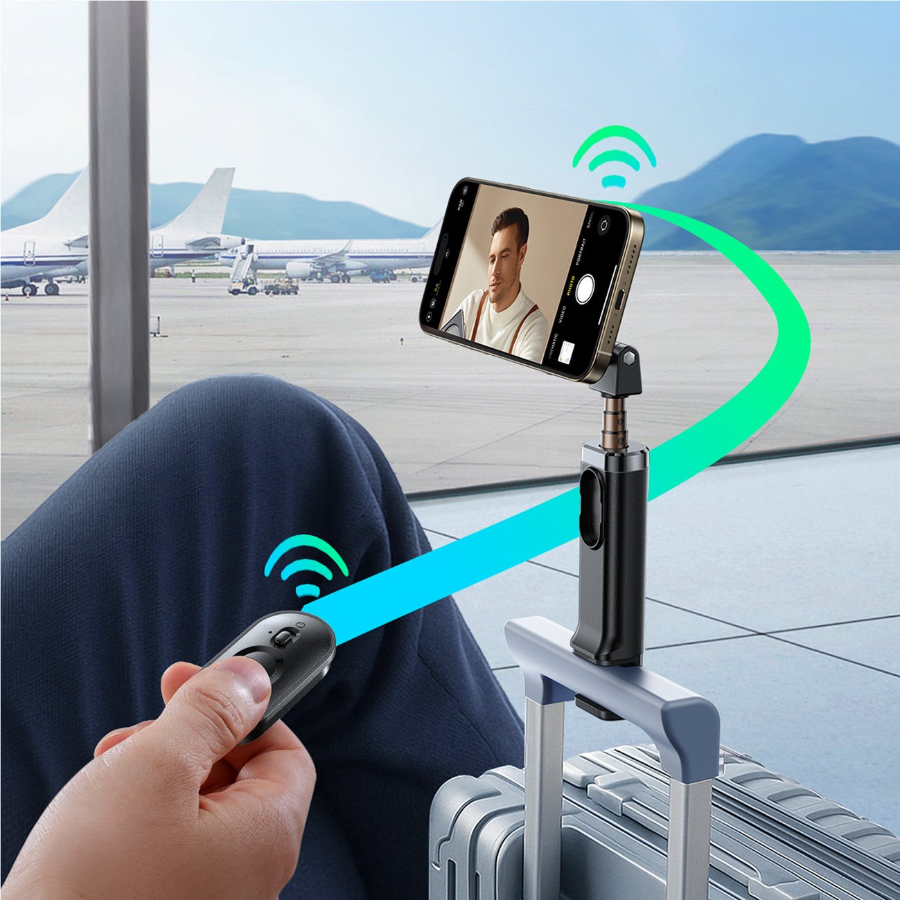 „Joyroom JR-ZS509 MagSafe“ suderinama „selfie Stick“ su „Bluetooth“ – juoda