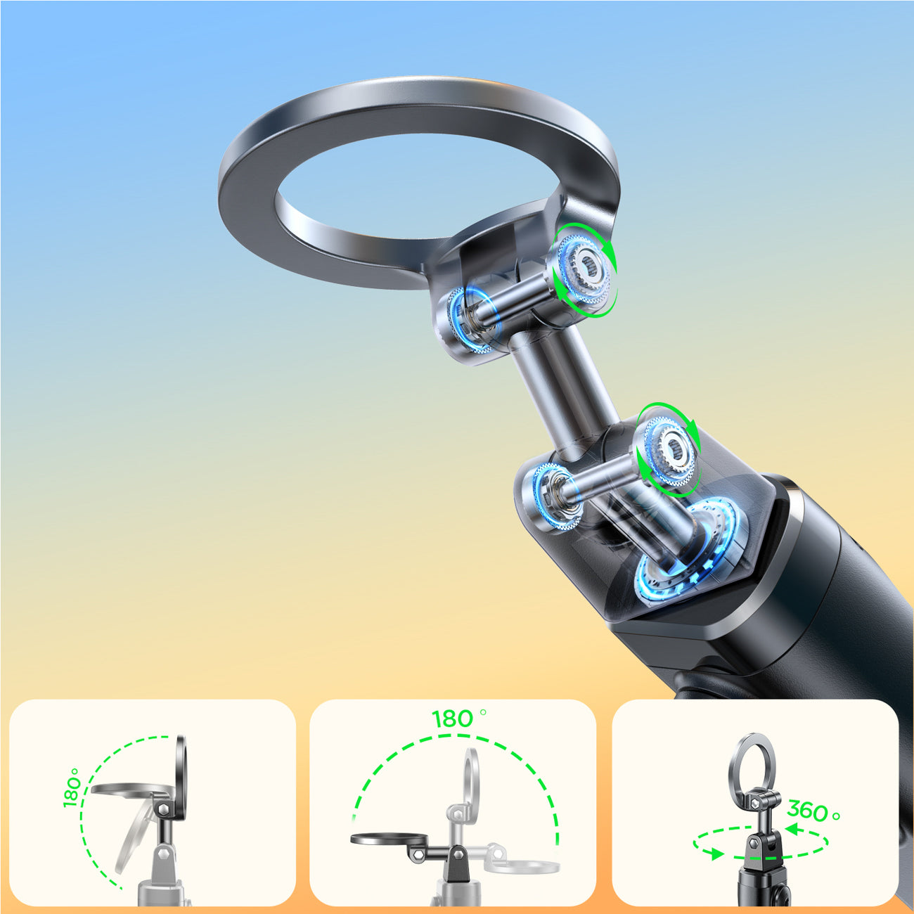 „Joyroom JR-ZS509 MagSafe“ suderinama „selfie Stick“ su „Bluetooth“ – juoda