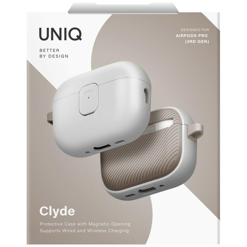 Uniq Clyde dėklas AirPods Pro 3 kart. – pilkai smėlinis