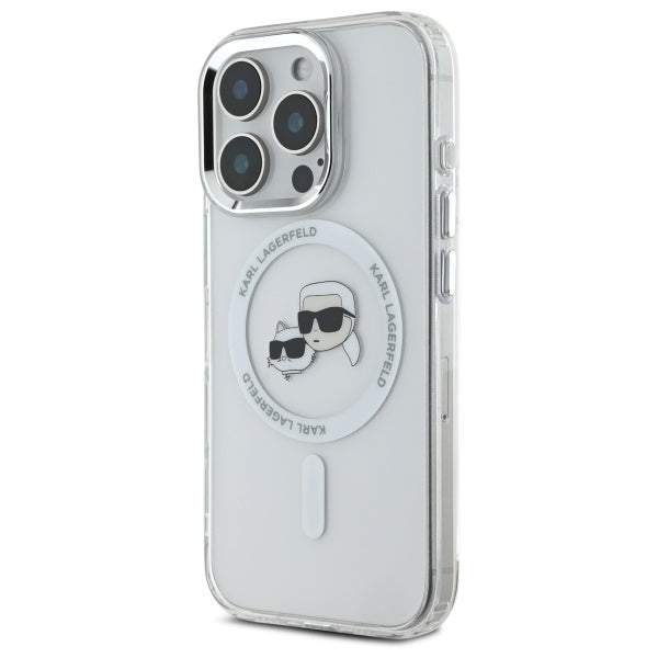 Karl Lagerfeld MagSafe dėklas iPhone 16 Pro – baltas