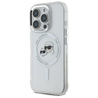 Karl Lagerfeld MagSafe dėklas iPhone 16 Pro – baltas