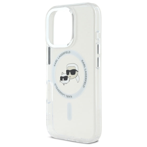 Karl Lagerfeld MagSafe dėklas iPhone 16 Pro – baltas