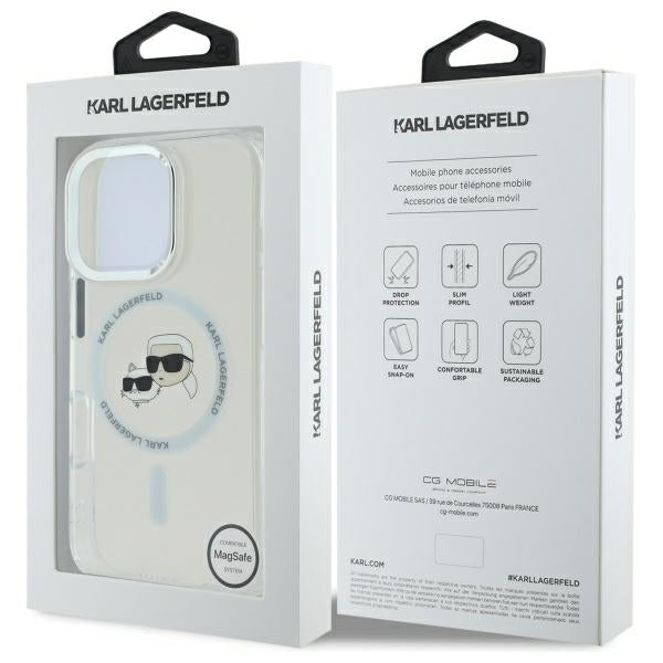 Karl Lagerfeld MagSafe dėklas iPhone 16 Pro – baltas