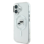 Karl Lagerfeld MagSafe dėklas iPhone 16 Plus – baltas
