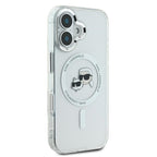 Karl Lagerfeld MagSafe dėklas iPhone 16 Plus – baltas