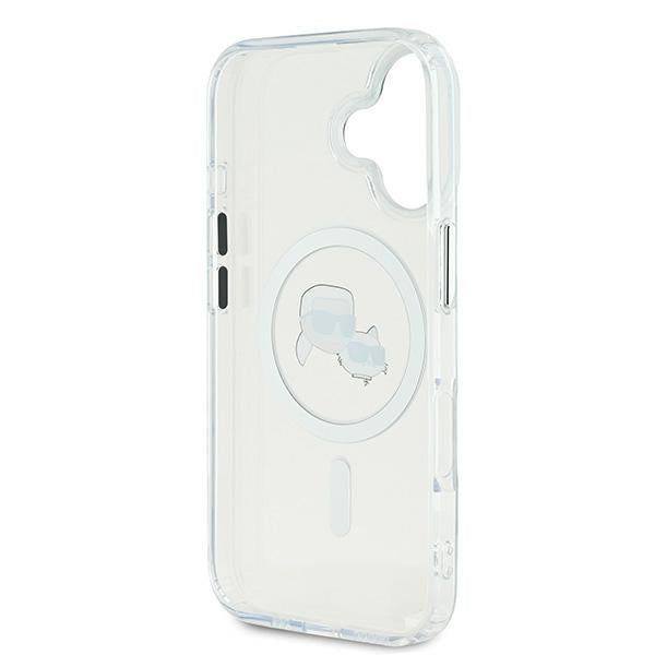 Karl Lagerfeld MagSafe dėklas iPhone 16 Plus – baltas
