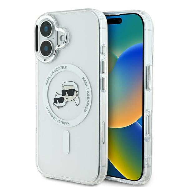 Karl Lagerfeld MagSafe dėklas iPhone 16 – baltas