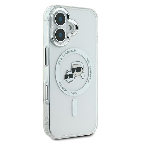 Karl Lagerfeld MagSafe dėklas iPhone 16 – baltas