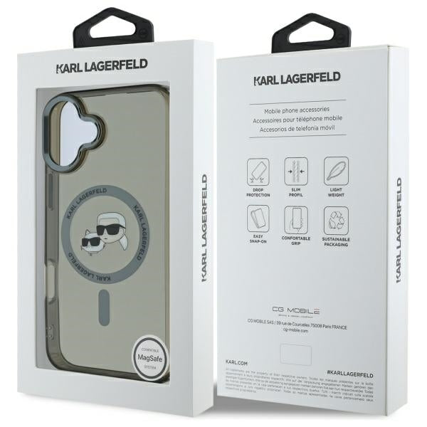 Karl Lagerfeld MagSafe dėklas iPhone 16 – juodas