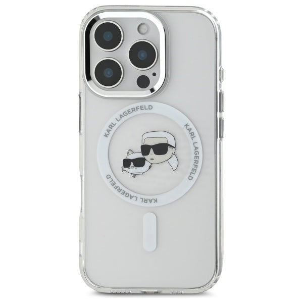 Karl Lagerfeld MagSafe dėklas iPhone 16 Pro Max – baltas
