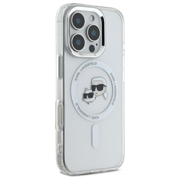 Karl Lagerfeld MagSafe dėklas iPhone 16 Pro Max – baltas