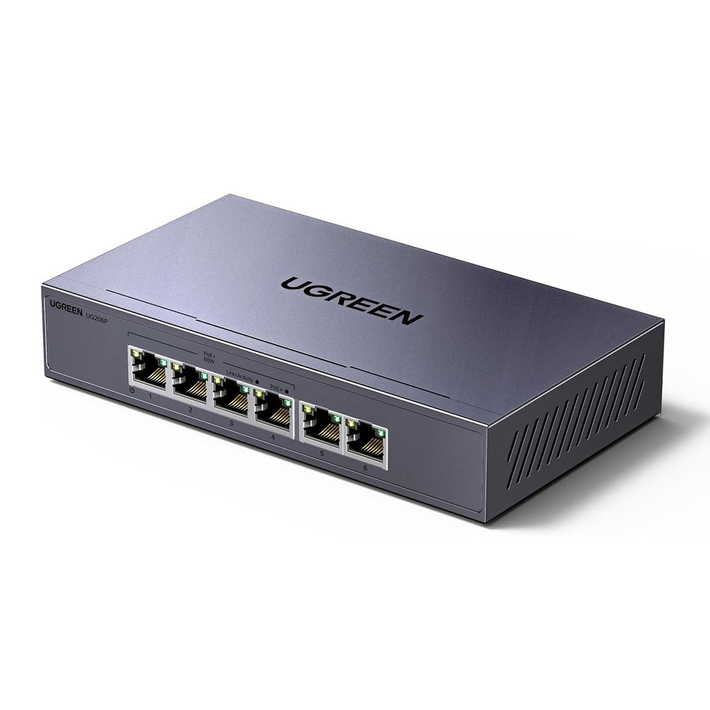 Ugreen Ethernet jungiklis 6 prievadai 1Gb/s su PoE - pilka -- Uncategorized