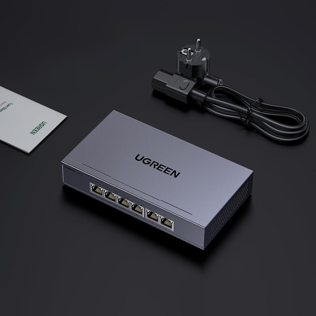 Ugreen Ethernet jungiklis 6 prievadai 1Gb/s su PoE - pilka -- Uncategorized