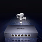 Ugreen Ethernet jungiklis 6 prievadai 1Gb/s su PoE - pilka -- Uncategorized
