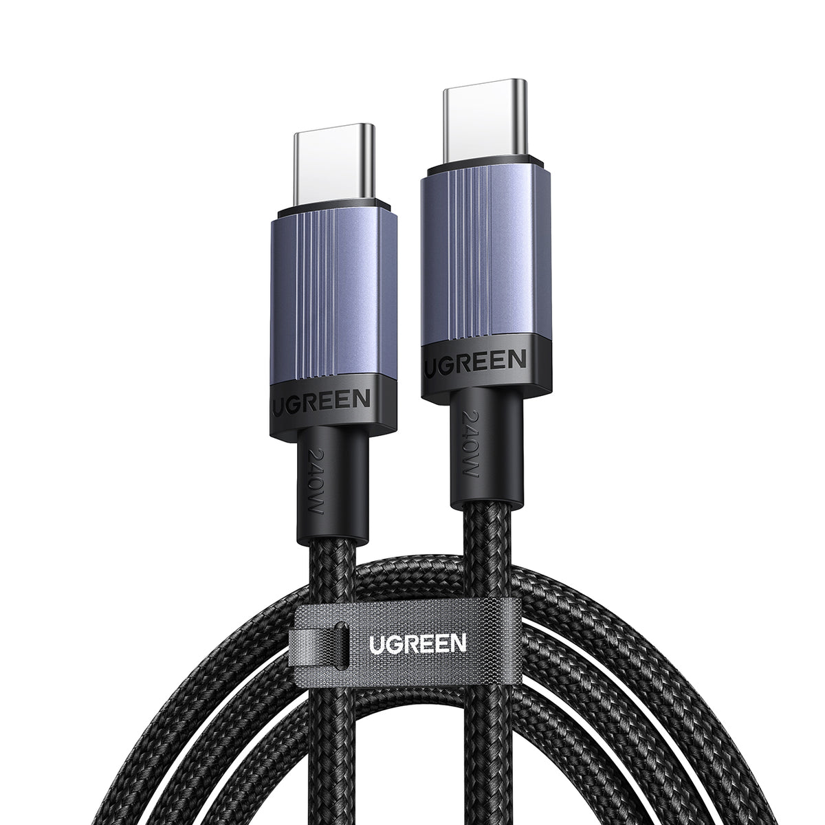 Ugreen USB-C į USB-C PD laidas 240W 2m – Juodas -- Cell phone cables