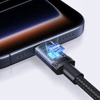 Ugreen USB-C į USB-C PD laidas 240W 3m - Juodas -- Cell phone cables