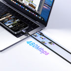 Ugreen USB-C į USB-C PD laidas 240W 3m - Juodas -- Cell phone cables