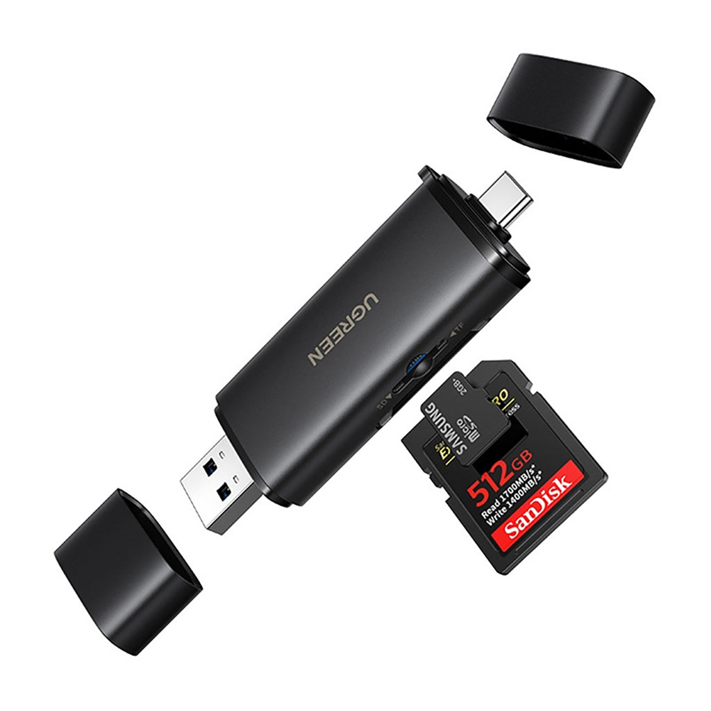 Ugreen 2in1 USB-C / USB-A SD 4.0 UHS-II kortelių skaitytuvas - Juodas -- Memory Card Readers