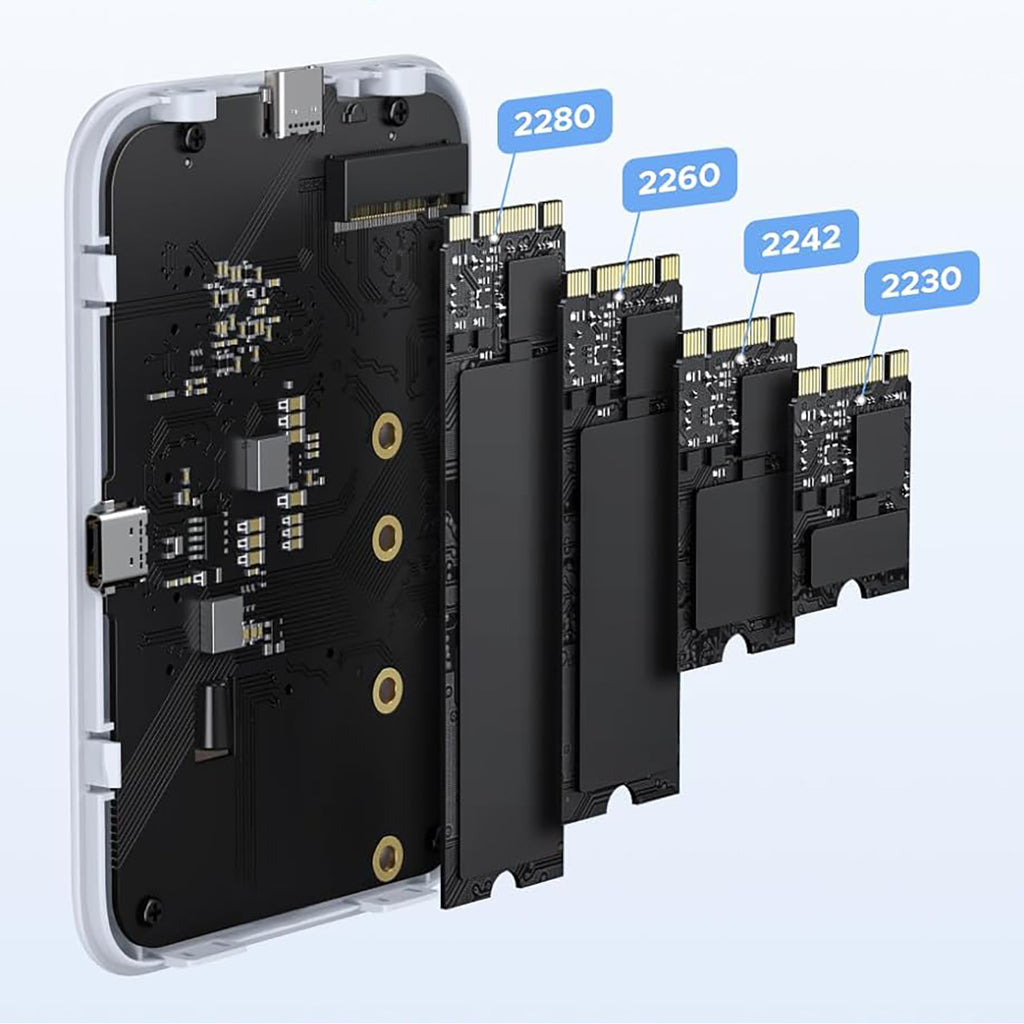 Ugreen M.2 NVMe SSD Magnetinis Dėklas - Baltas -- Hard Drive Adapters