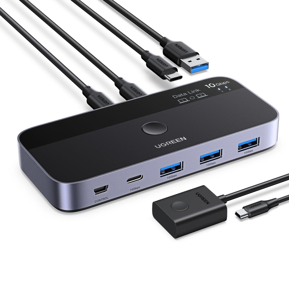 Ugreen perjungiklis USB-C USB-A 10Gb/s - pilka -- KVM Switches