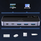 Ugreen perjungiklis USB-C USB-A 10Gb/s - pilka -- KVM Switches
