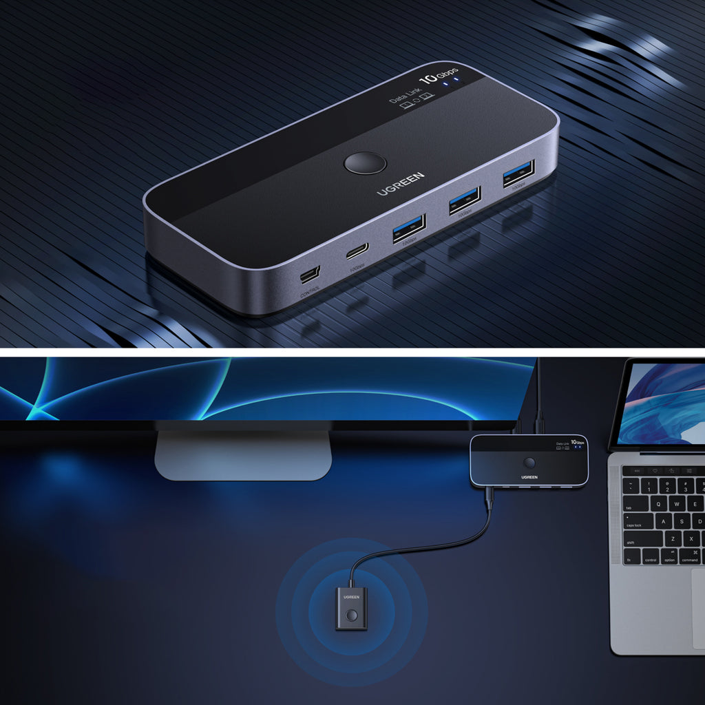 Ugreen perjungiklis USB-C USB-A 10Gb/s - pilka -- KVM Switches