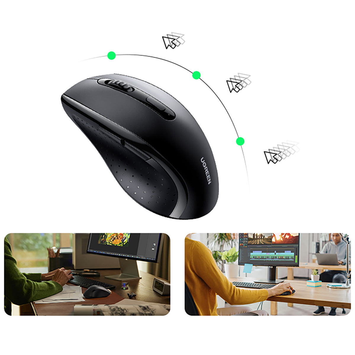Ugreen belaidis ergonominis optinis pelė - juoda -- Uncategorized