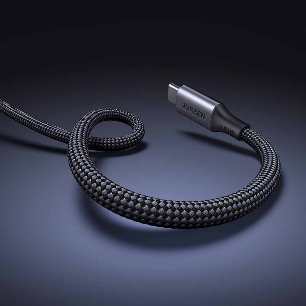 Ugreen 2in1 USB-C Kabelis - 2xUSB-C PD 140W 2m - Juodas -- Cell phone cables