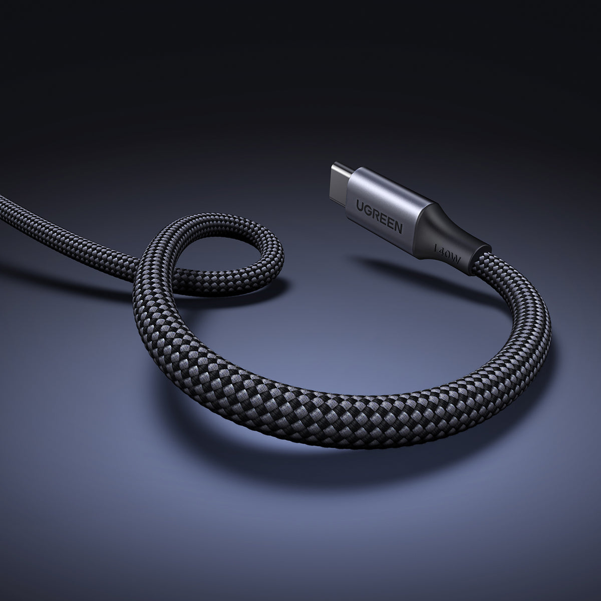 Ugreen 2in1 USB-C Kabelis - 2xUSB-C PD 140W 2m - Juodas -- Cell phone cables