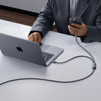 Ugreen 2in1 USB-C Kabelis - 2xUSB-C PD 140W 2m - Juodas -- Cell phone cables