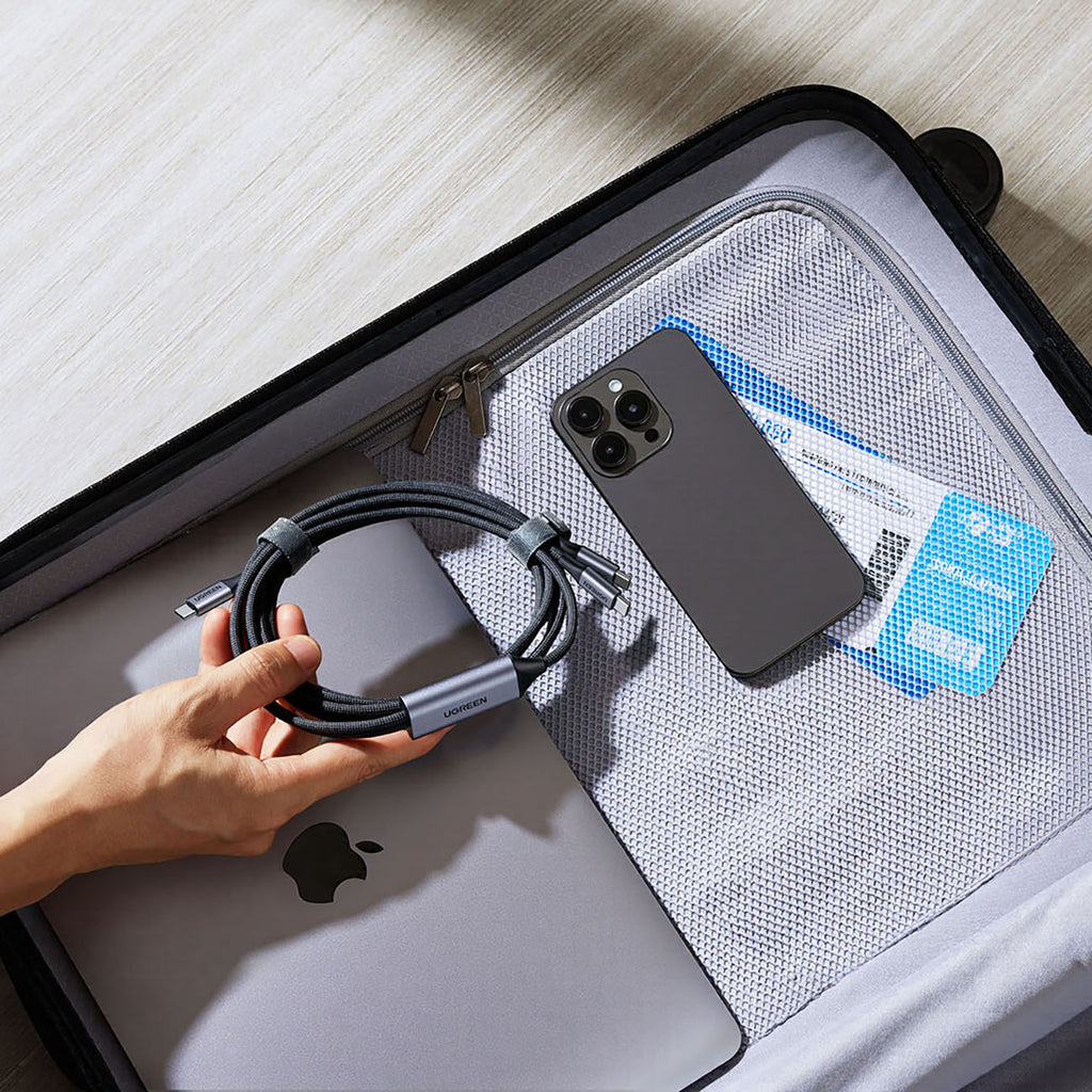 Ugreen 2in1 USB-C Kabelis - 2xUSB-C PD 140W 2m - Juodas -- Cell phone cables