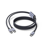 Ugreen 2in1 USB-C Kabelis - 2xUSB-C PD 140W 2m - Juodas -- Cell phone cables