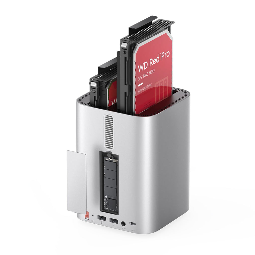 Orico MiniTower prijungimo stotis su kietojo disko lizdais iki 56TB - sidabrinė -- Hard Drive Adapters