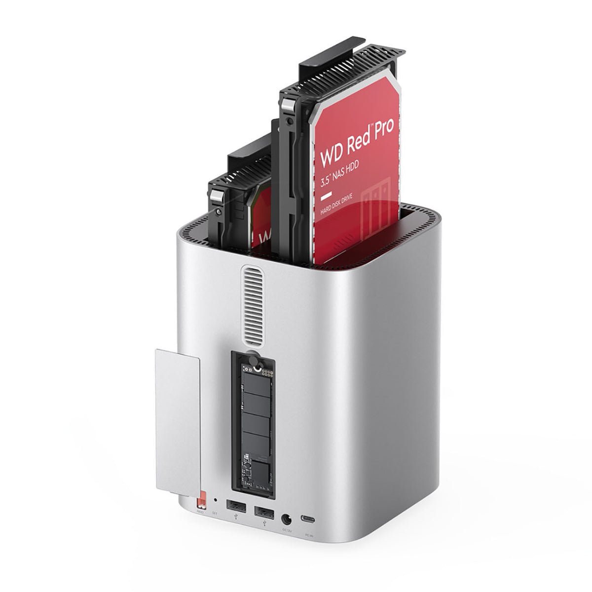 Orico MiniTower prijungimo stotis su kietojo disko lizdais iki 56TB - sidabrinė -- Hard Drive Adapters