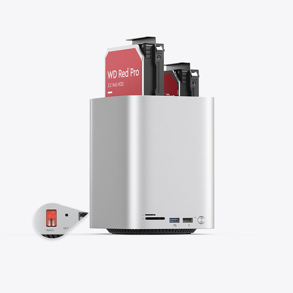 Orico MiniTower prijungimo stotis su kietojo disko lizdais iki 56TB - sidabrinė -- Hard Drive Adapters