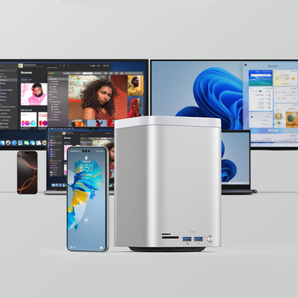 Orico MiniTower prijungimo stotis su kietojo disko lizdais iki 56TB - sidabrinė -- Hard Drive Adapters