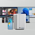 Orico MiniTower prijungimo stotis su kietojo disko lizdais iki 56TB - sidabrinė -- Hard Drive Adapters