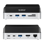 Orico MiniDock 10-in-1 Prijungimo Stotis su SSD Kietojo Disko Skyriumi - Sidabrinė -- Mac mini 2024