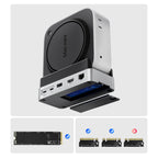 Orico MiniDock 10-in-1 Prijungimo Stotis su SSD Kietojo Disko Skyriumi - Sidabrinė -- Mac mini 2024