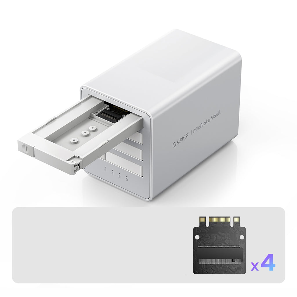 Orico 8848U4 DAS Series 4 lizdų M.2 NVMe SSD diskų masyvas - balta -- Hard Drive Adapters