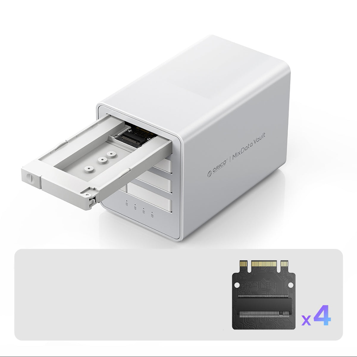 Orico 8848U4 DAS Series 4 lizdų M.2 NVMe SSD diskų masyvas - balta -- Hard Drive Adapters