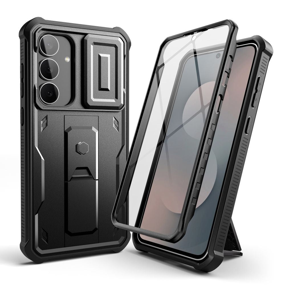 Tech-Protect Kevlar Cam+ dėklas, skirtas Samsung Galaxy S25 FE - juodas -- Samsung Galaxy S25 FE