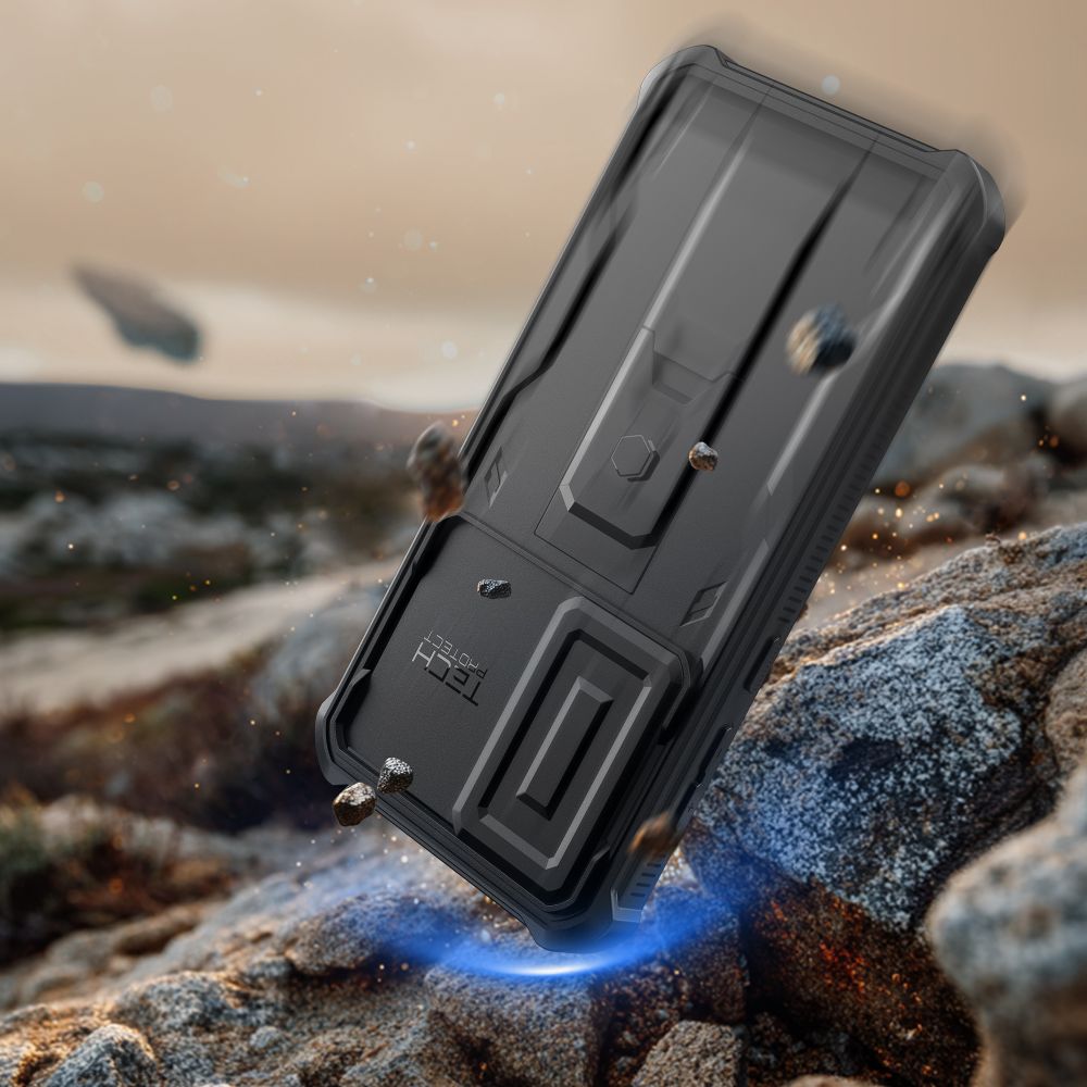 Tech-Protect Kevlar Cam+ dėklas, skirtas Samsung Galaxy S25 FE - juodas -- Samsung Galaxy S25 FE