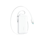 Joyroom JR-PR2L 10 000 mAh 35 W maitinimo blokas su įmontuotu ištraukiamu USB-C laidu ir žaibo raišteliu – balta