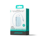Joyroom JR-PR2L 10000mAh 35W išorinė baterija su integruotu ištraukiamu USB-C laidu ir Lightning dirželio laidu - mėlyna