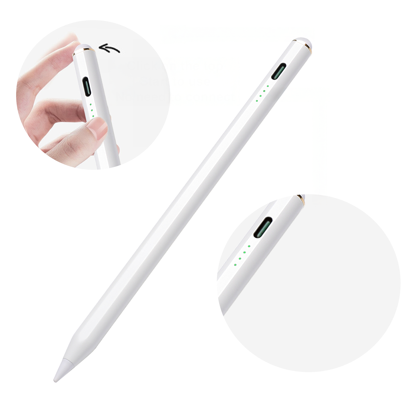 Joyroom JR-X9S stylus aktyvus rašiklis su 2 keičiamais antgaliais - baltas