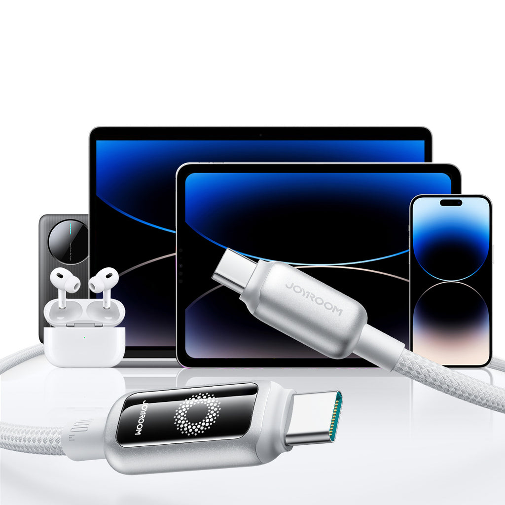 Joyroom Laidas S-A55 StarFlight 100W USB-C - USB-C 1.2m baltas