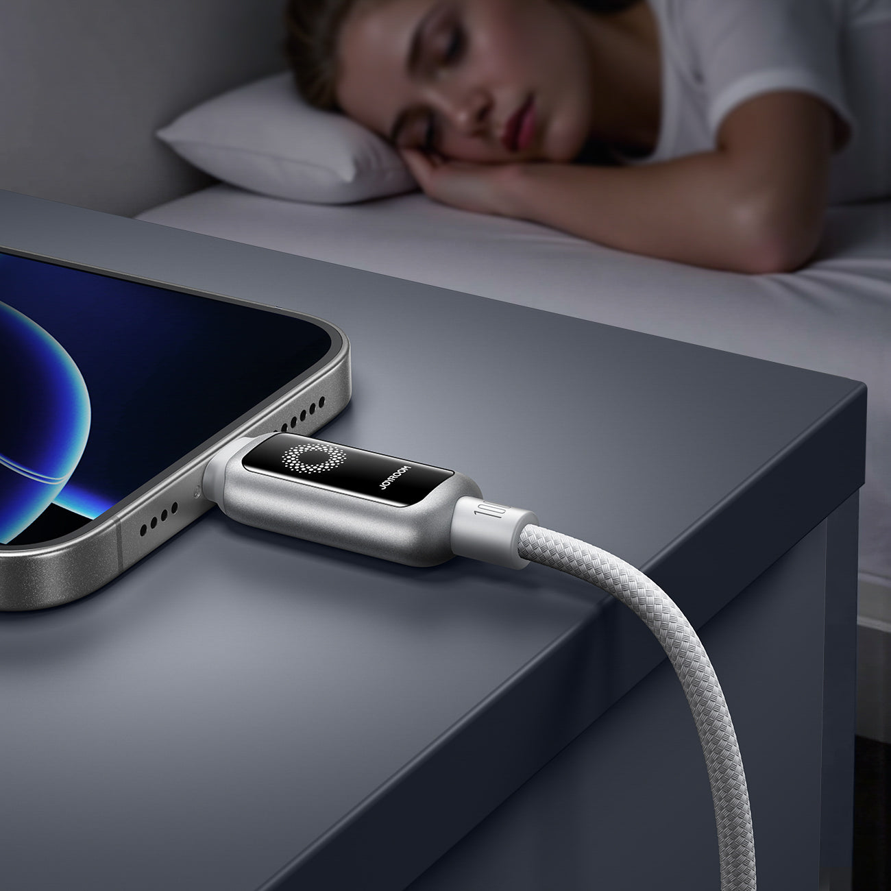 Joyroom Laidas S-A55 StarFlight 100W USB-C - USB-C 1.2m baltas