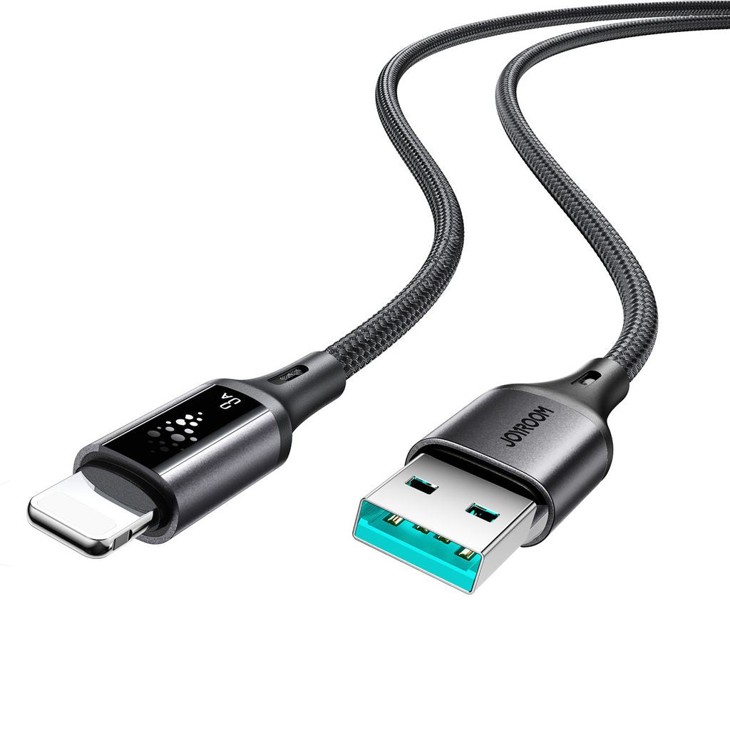 Joyroom S-A60 StarTalk 3A USB-A – žaibo kabelis 1,2 m – juodas